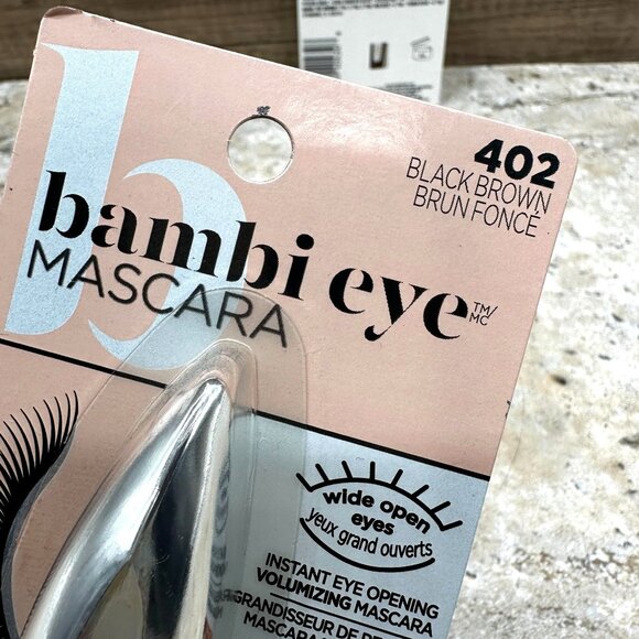 Lot Of 2 Loreal Bambi Eye Mascara .28 fl oz - 402 Black Brown Wide Open Eyes - Picture 3 of 9